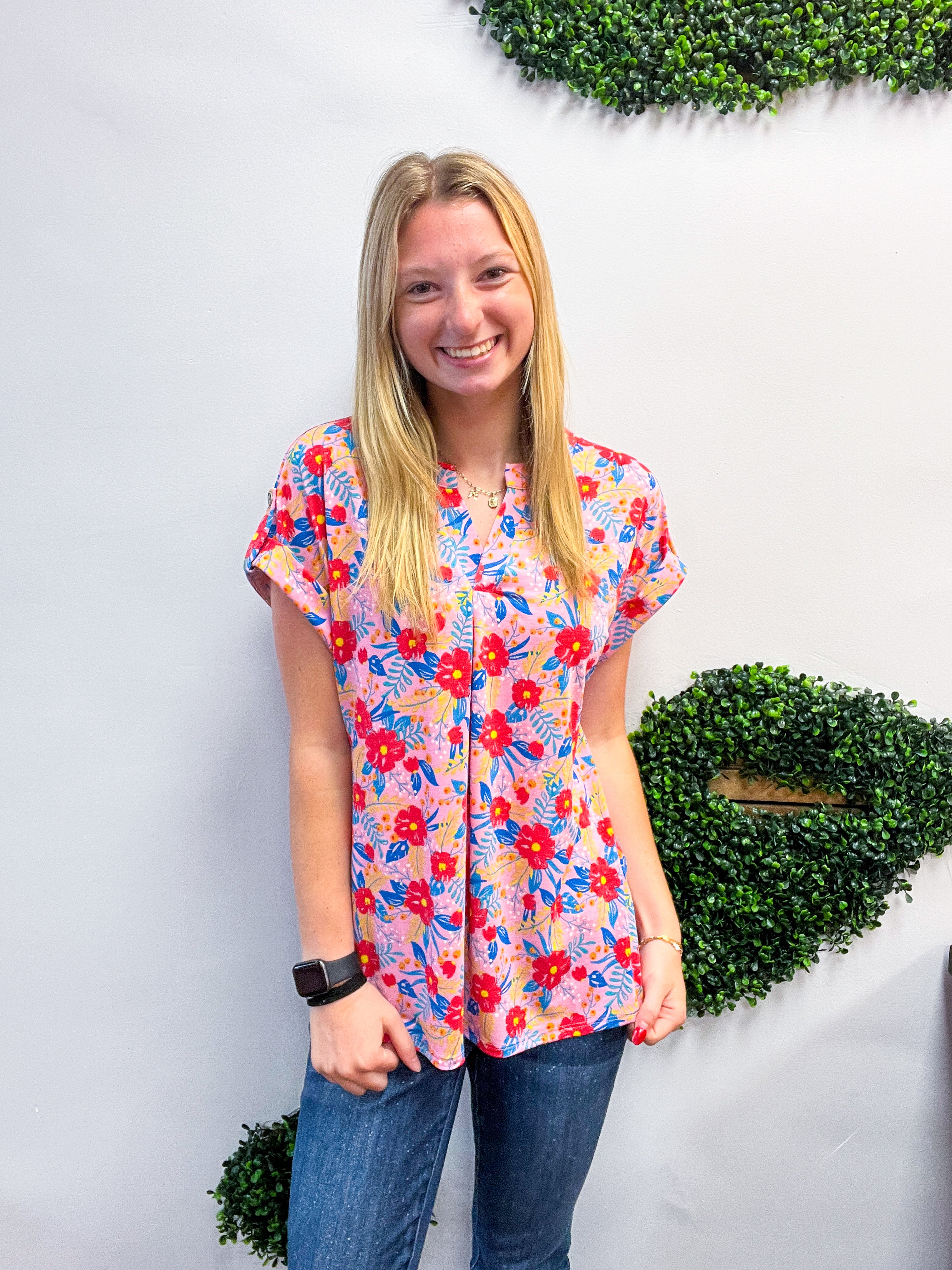 Pink Lemonade Garden Dear Scarlett Short Sleeve Lizzy Top