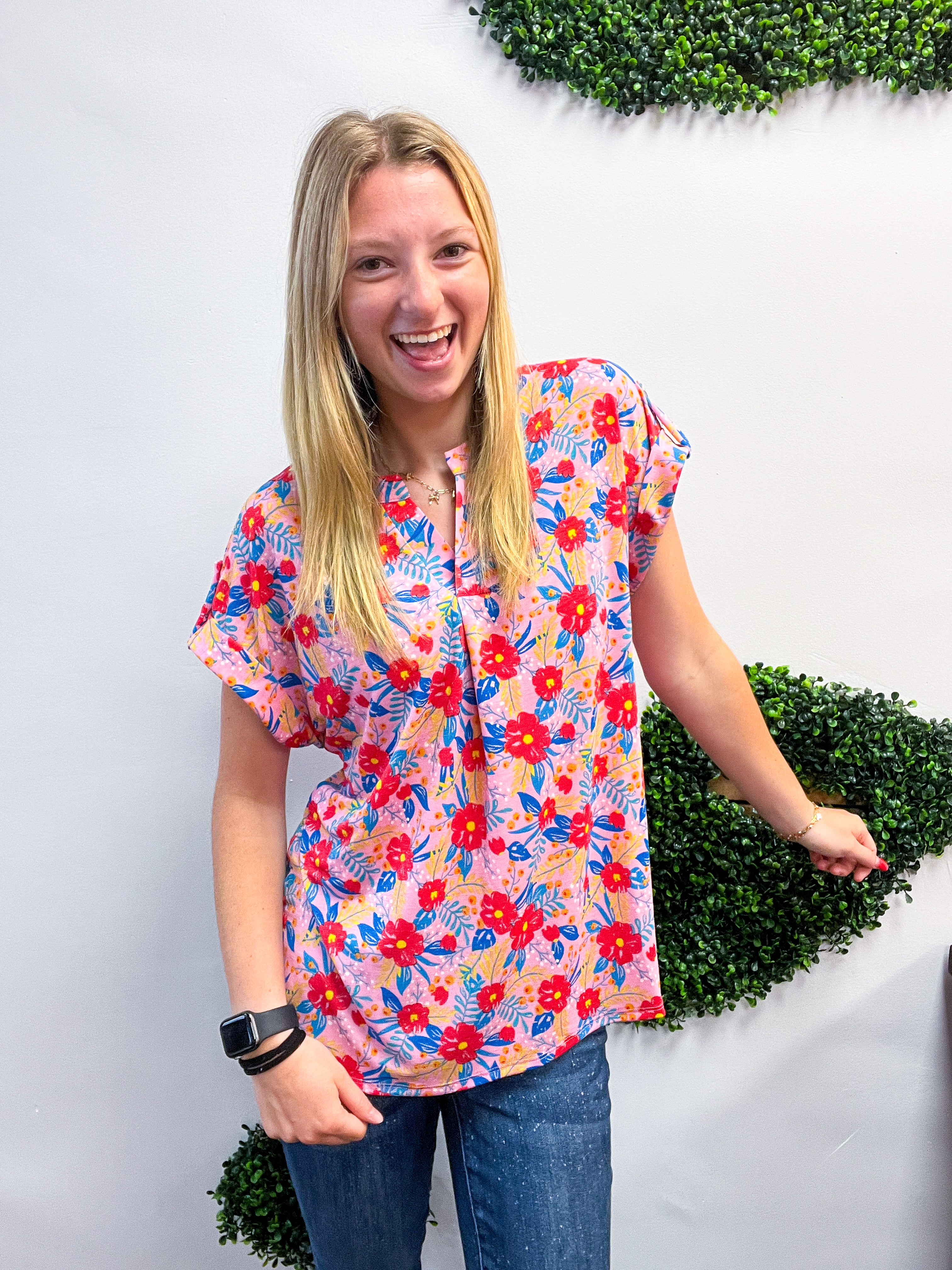 Pink Lemonade Garden Dear Scarlett Short Sleeve Lizzy Top