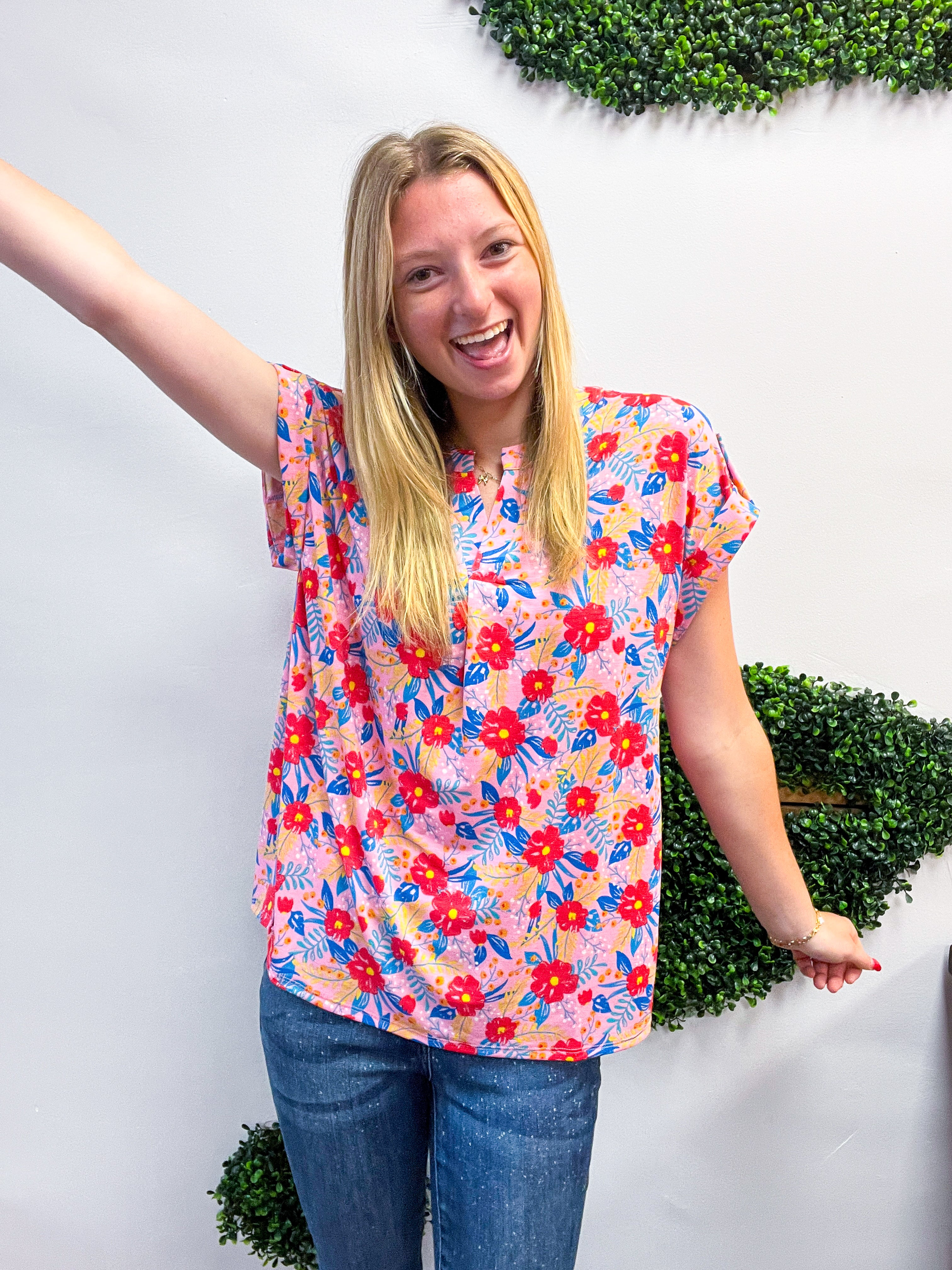 Pink Lemonade Garden Dear Scarlett Short Sleeve Lizzy Top