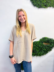 The Everyday Flow Air Flow Dolman Top - Light Mocha