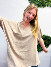 The Everyday Flow Air Flow Dolman Top - Light Mocha