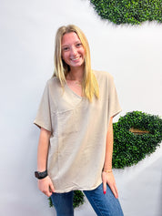 The Everyday Flow Air Flow Dolman Top - Light Mocha