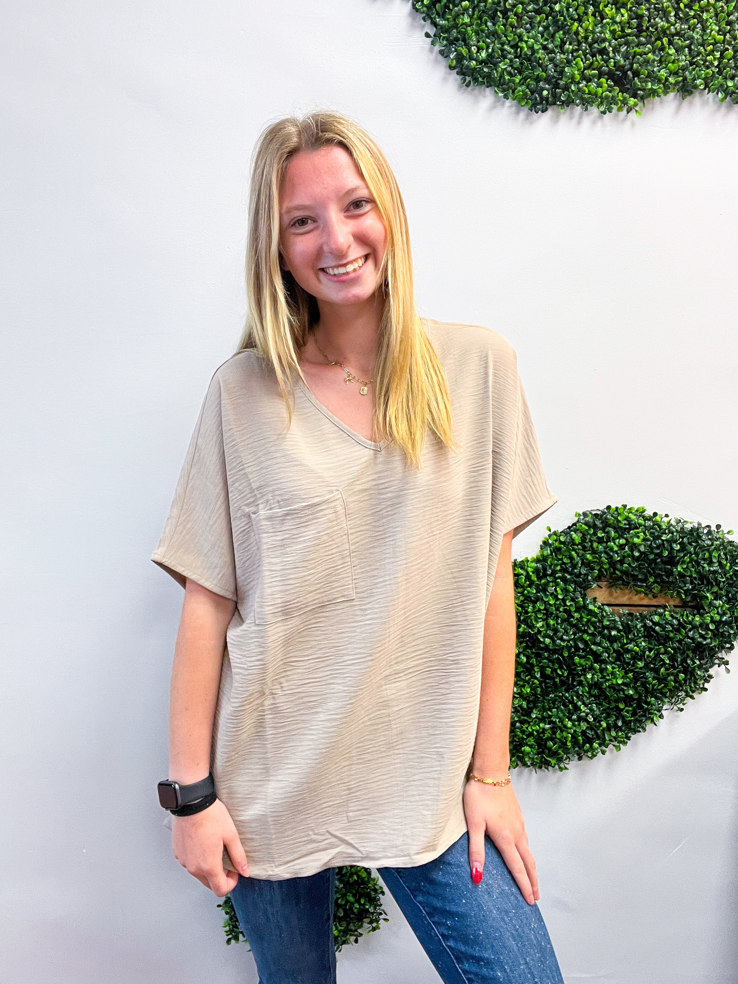 The Everyday Flow Air Flow Dolman Top - Light Mocha