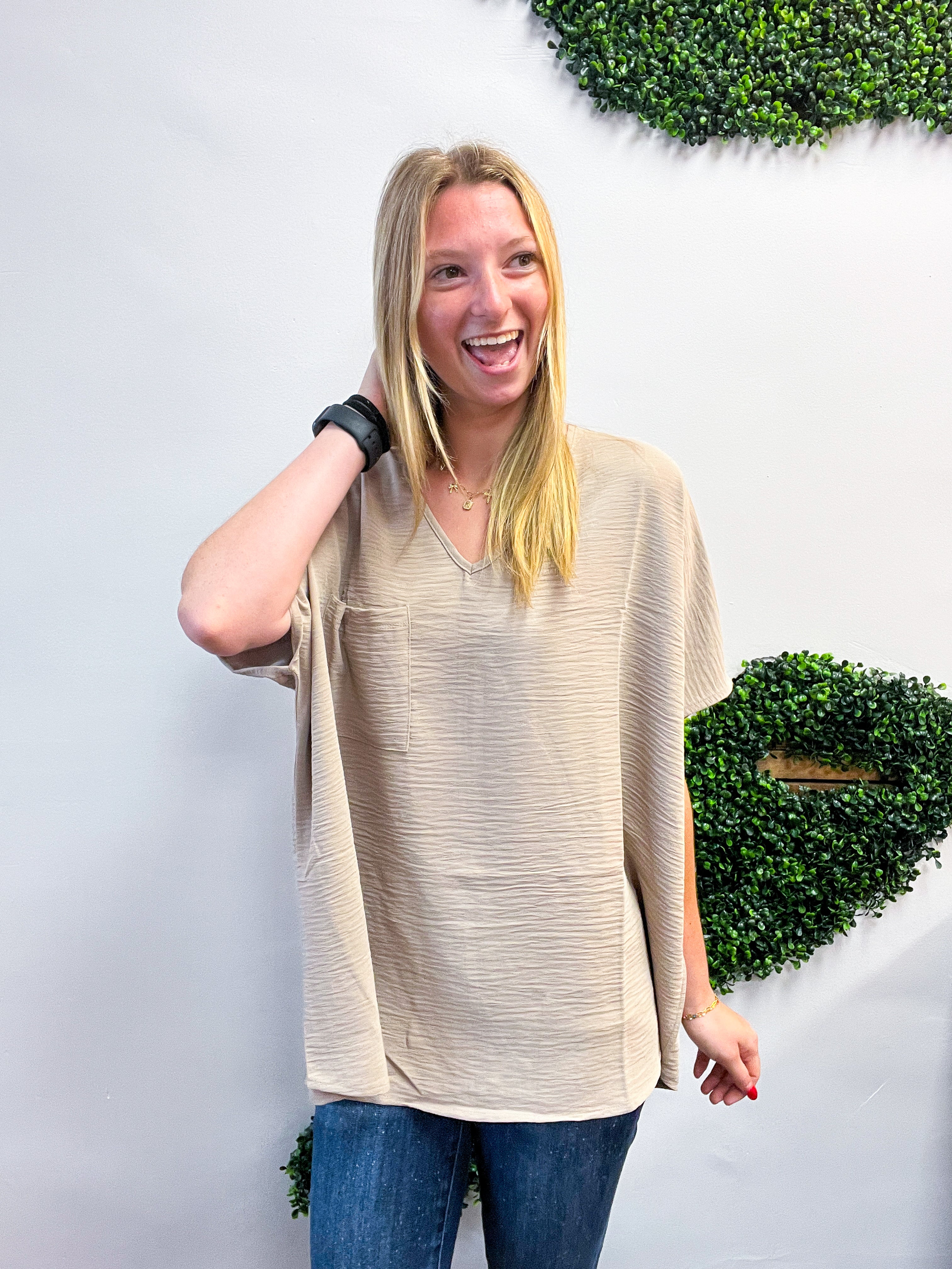 The Everyday Flow Air Flow Dolman Top - Light Mocha