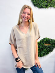 The Everyday Flow Air Flow Dolman Top - Light Mocha