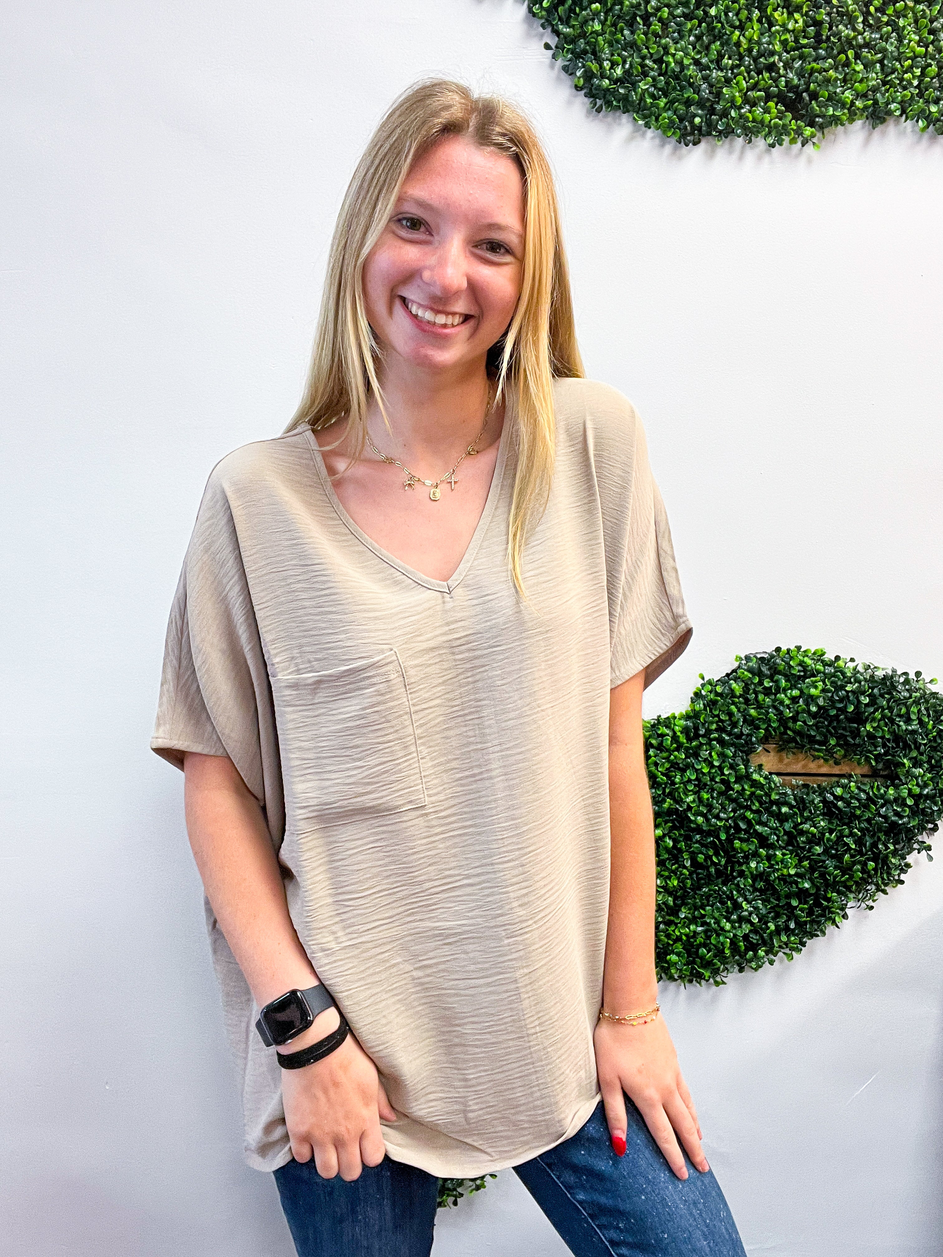 The Everyday Flow Air Flow Dolman Top - Light Mocha
