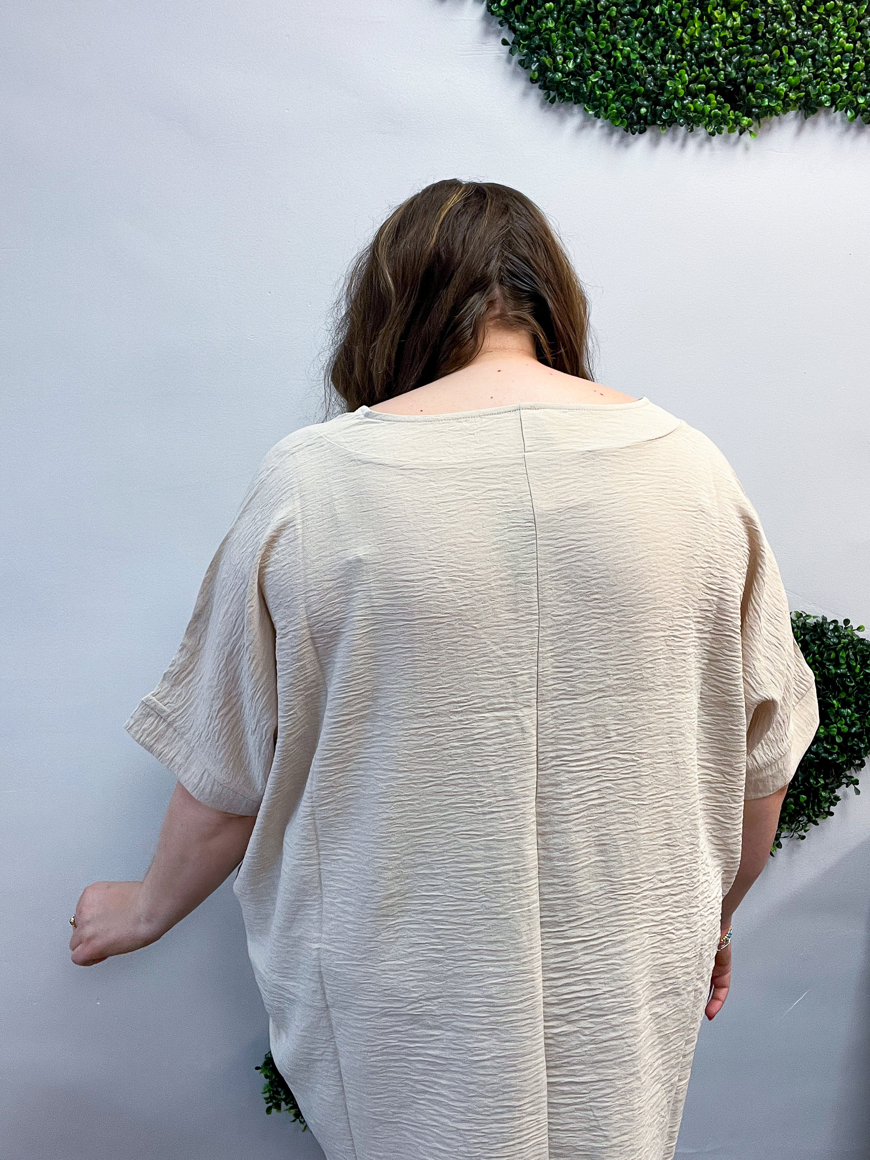 Woven Wanderer Air Flow Dolman Top - Sand Beige
