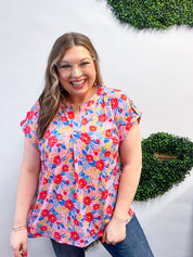 Pink Lemonade Garden Dear Scarlett Short Sleeve Lizzy Top