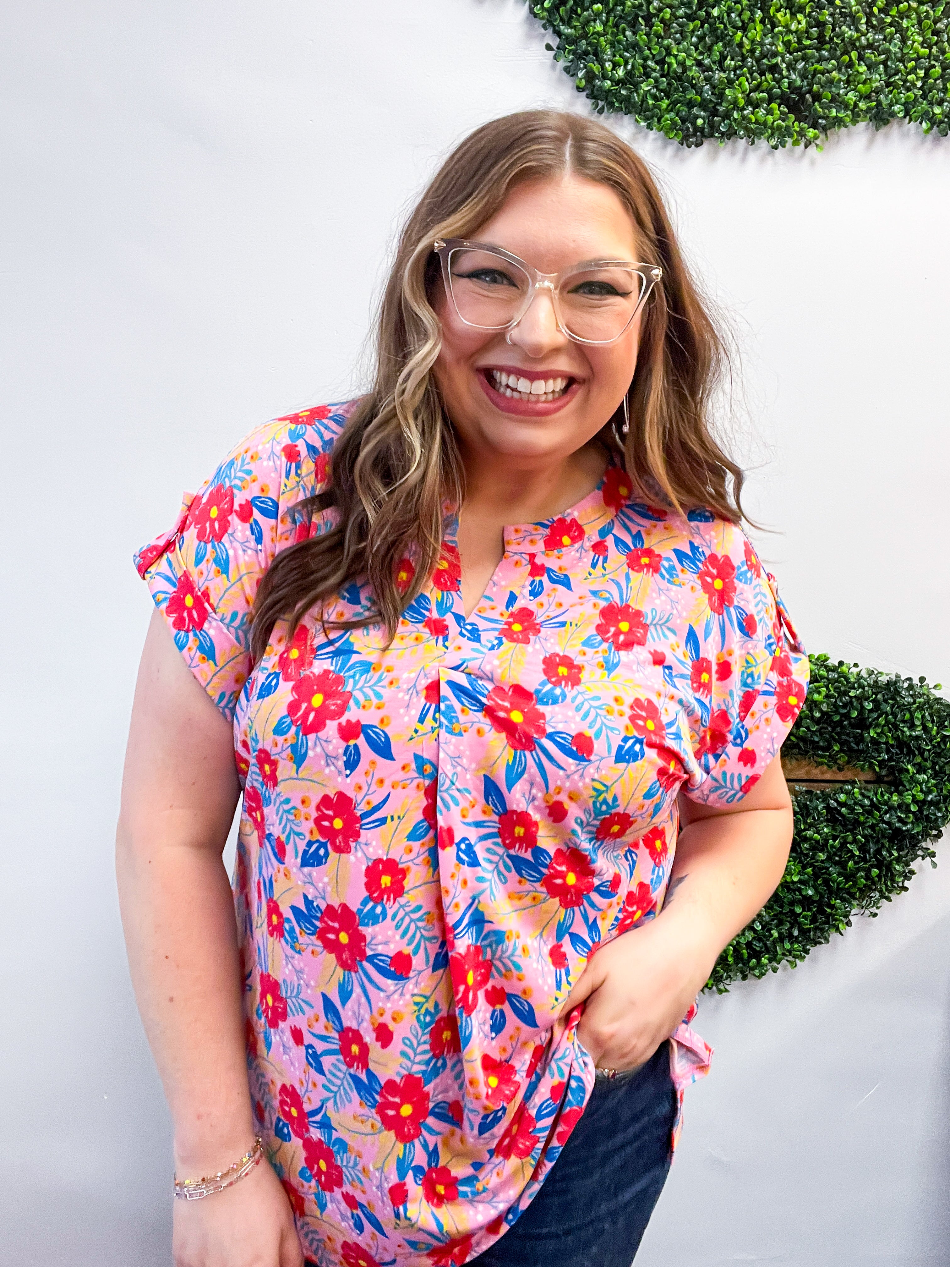 Pink Lemonade Garden Dear Scarlett Short Sleeve Lizzy Top