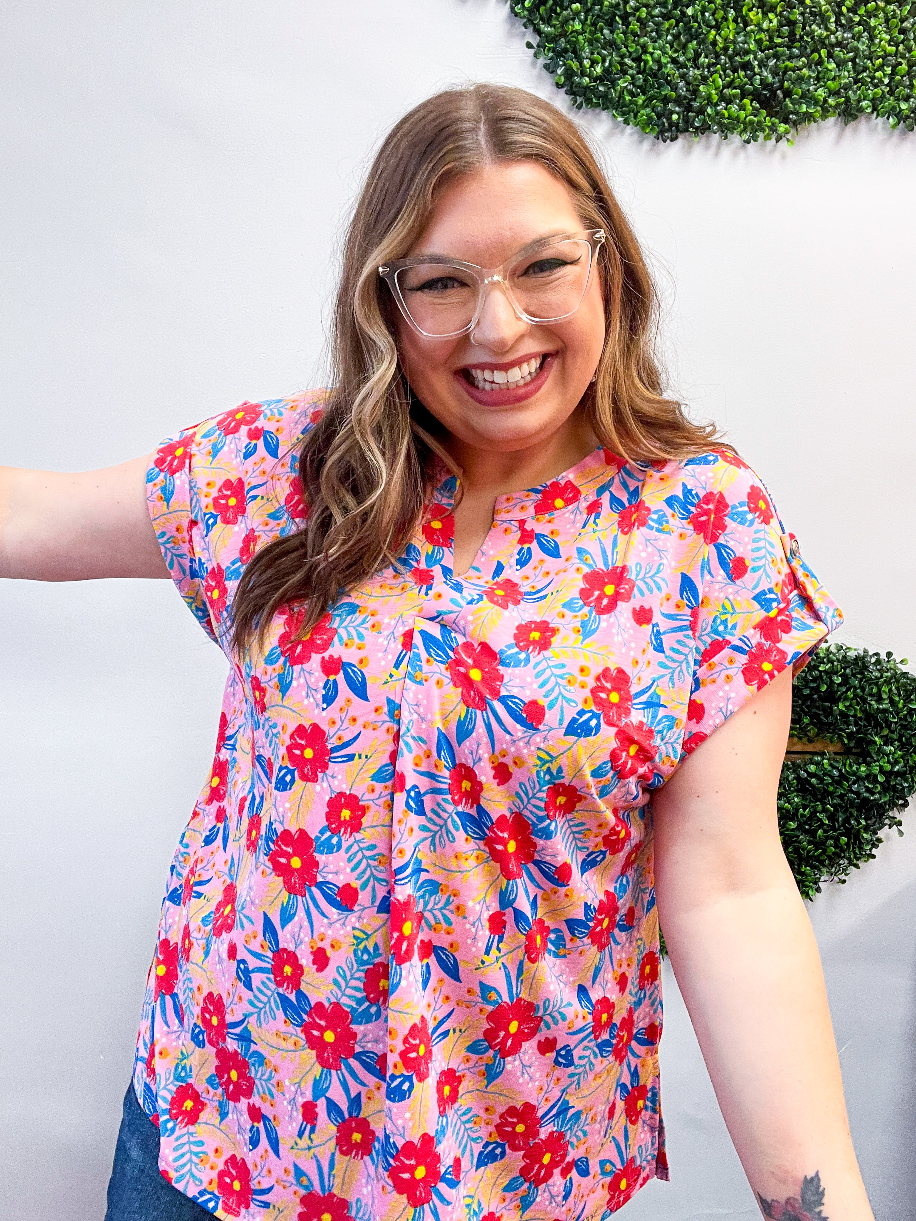 Pink Lemonade Garden Dear Scarlett Short Sleeve Lizzy Top