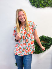 Blue Skies & Blossoms Dear Scarlett Short Sleeve Lizzy Top