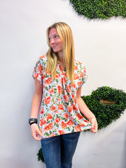 Blue Skies & Blossoms Dear Scarlett Short Sleeve Lizzy Top