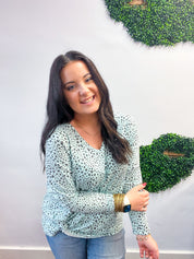 Spotted & Knotted Top in Mint