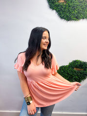 Simply Lovely Babydoll Top in Blush