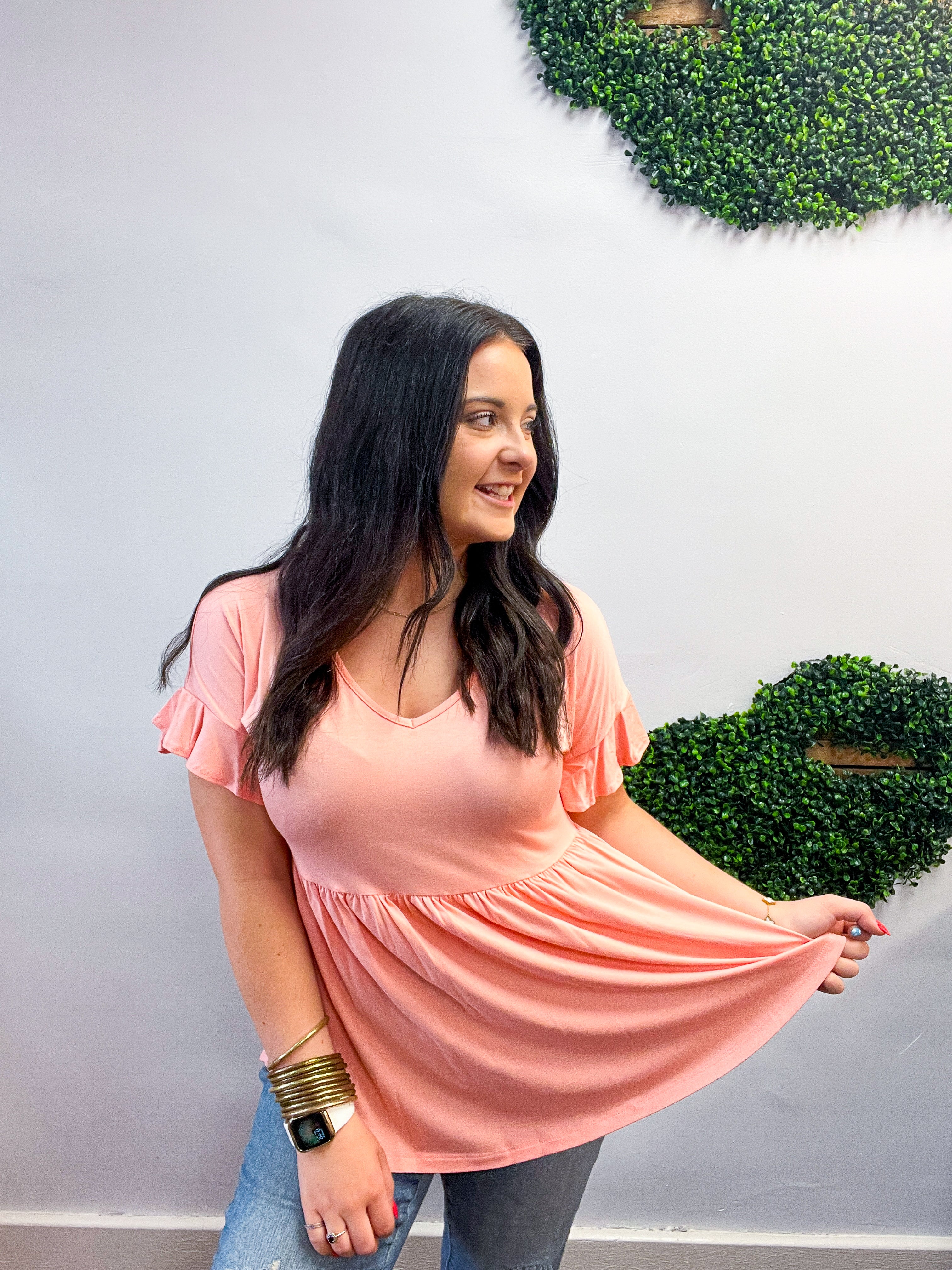 Simply Lovely Babydoll Top in Blush