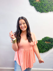 Simply Lovely Babydoll Top in Blush