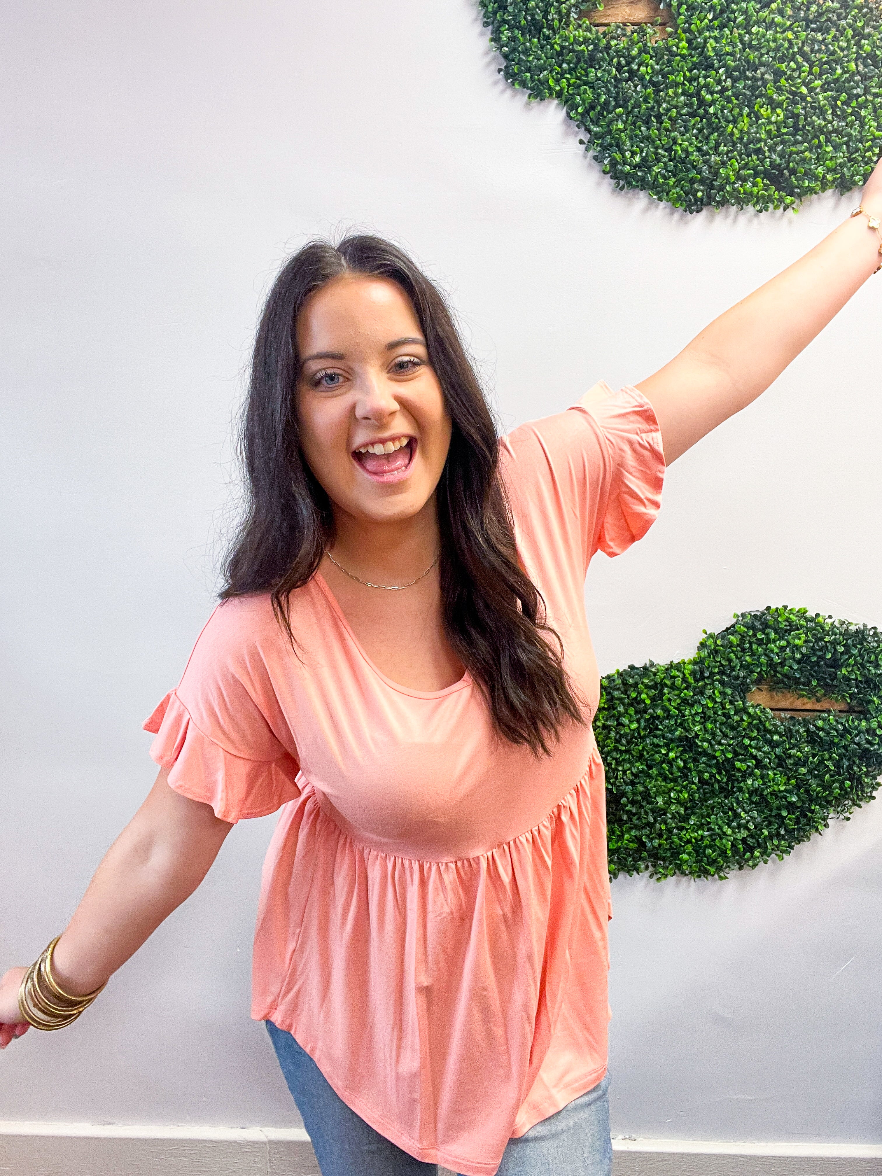 Simply Lovely Babydoll Top in Blush
