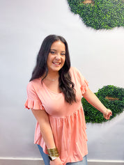 Simply Lovely Babydoll Top in Blush