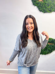 Spotted & Knotted Top in Grey