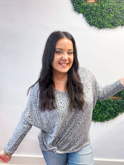 Spotted & Knotted Top in Grey