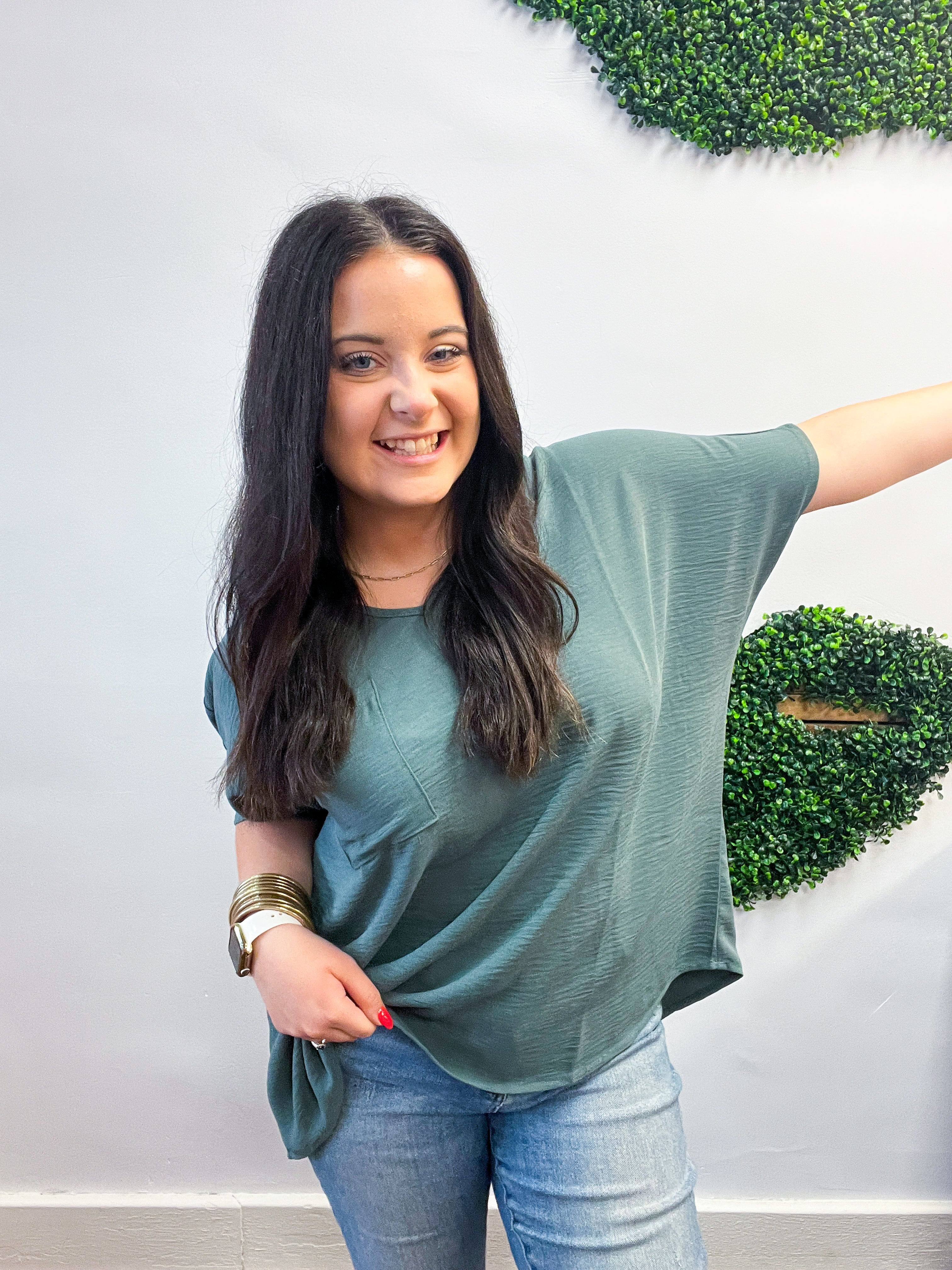 The Everyday Flow Air Flow Dolman Top - Jade
