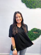 The Everyday Flow Air Flow Dolman Top - Black