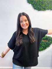 The Everyday Flow Air Flow Dolman Top - Black