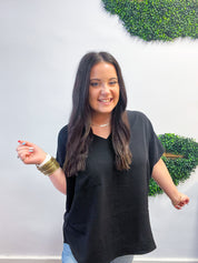 The Everyday Flow Air Flow Dolman Top - Black
