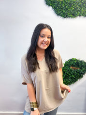 The Everyday Flow Air Flow Dolman Top - Light Mocha