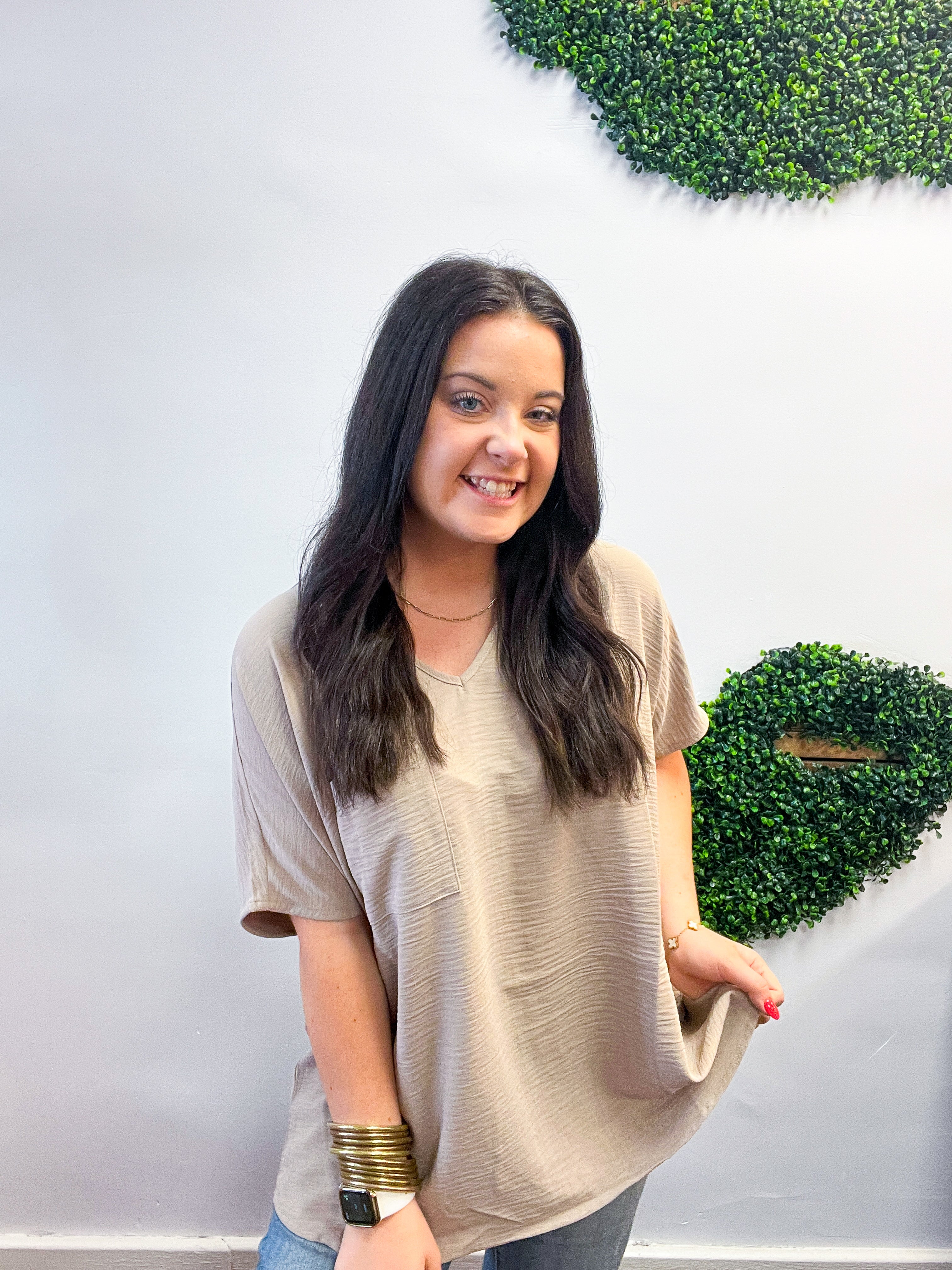 The Everyday Flow Air Flow Dolman Top - Light Mocha