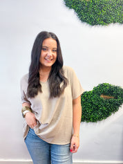 The Everyday Flow Air Flow Dolman Top - Light Mocha