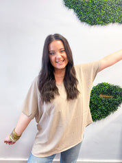 The Everyday Flow Air Flow Dolman Top - Light Mocha