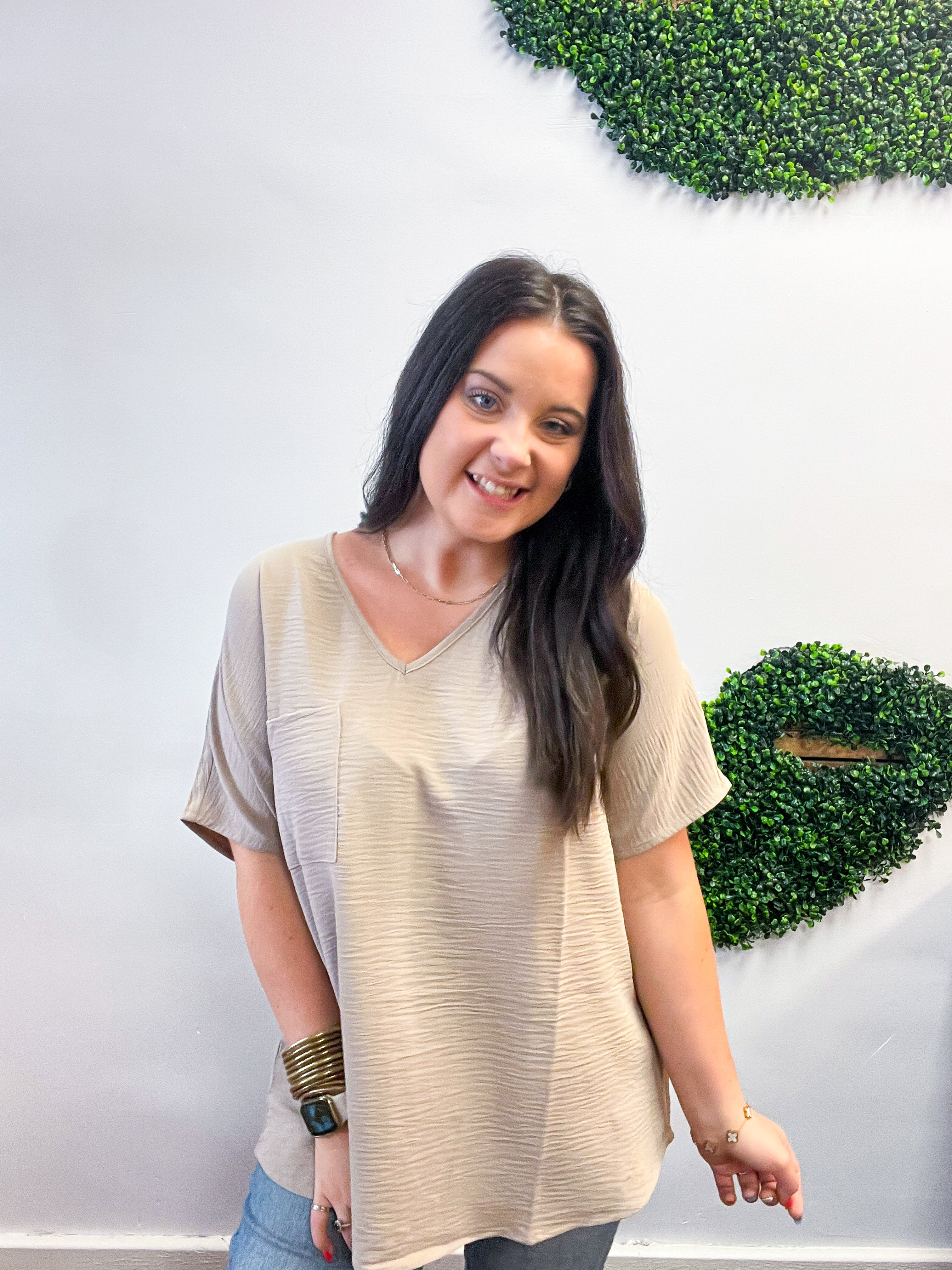 The Everyday Flow Air Flow Dolman Top - Light Mocha
