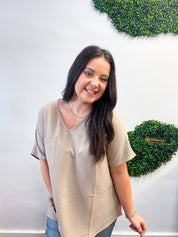 The Everyday Flow Air Flow Dolman Top - Light Mocha