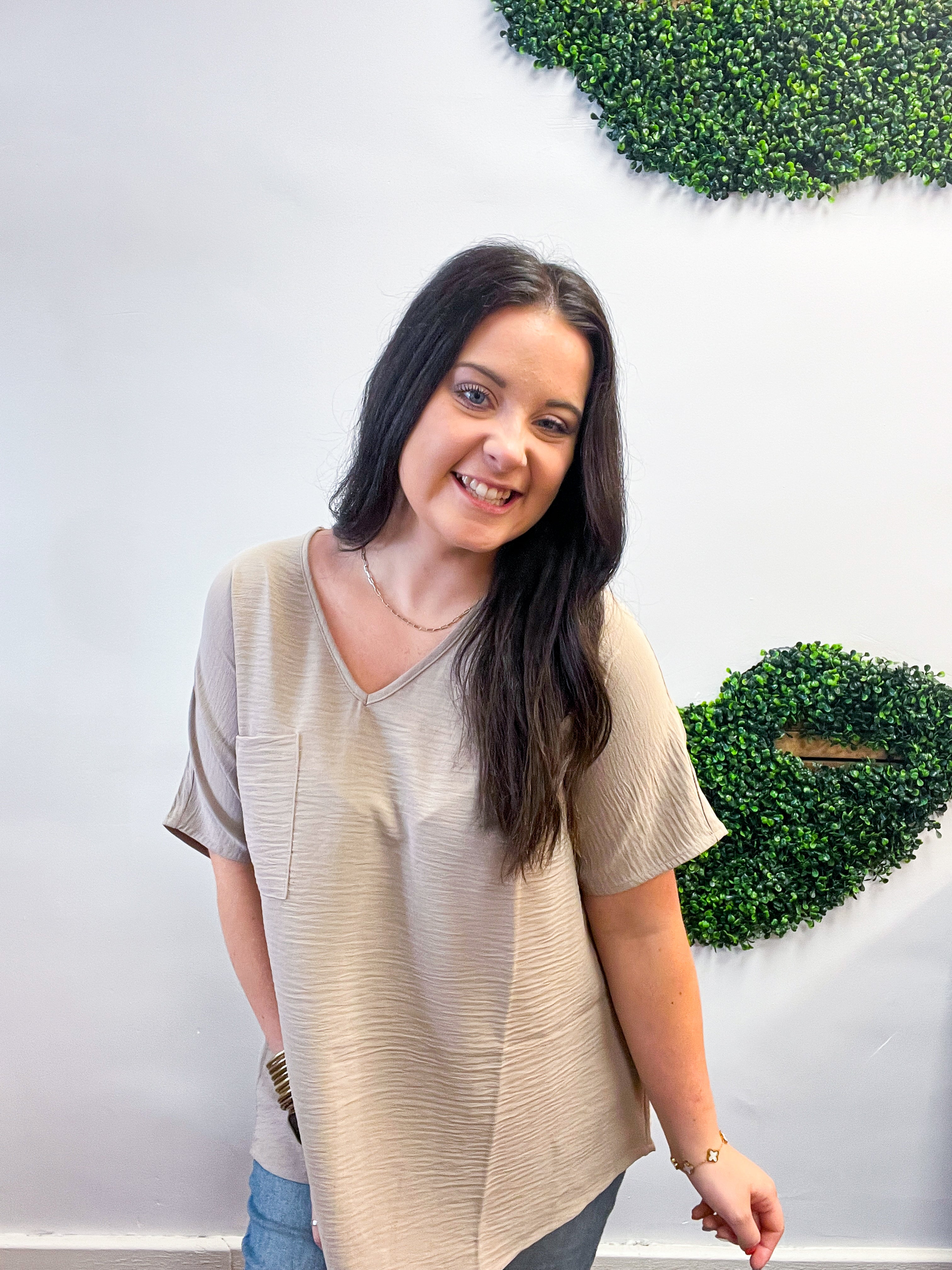 The Everyday Flow Air Flow Dolman Top - Light Mocha