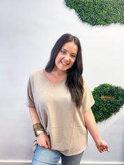 The Everyday Flow Air Flow Dolman Top - Light Mocha