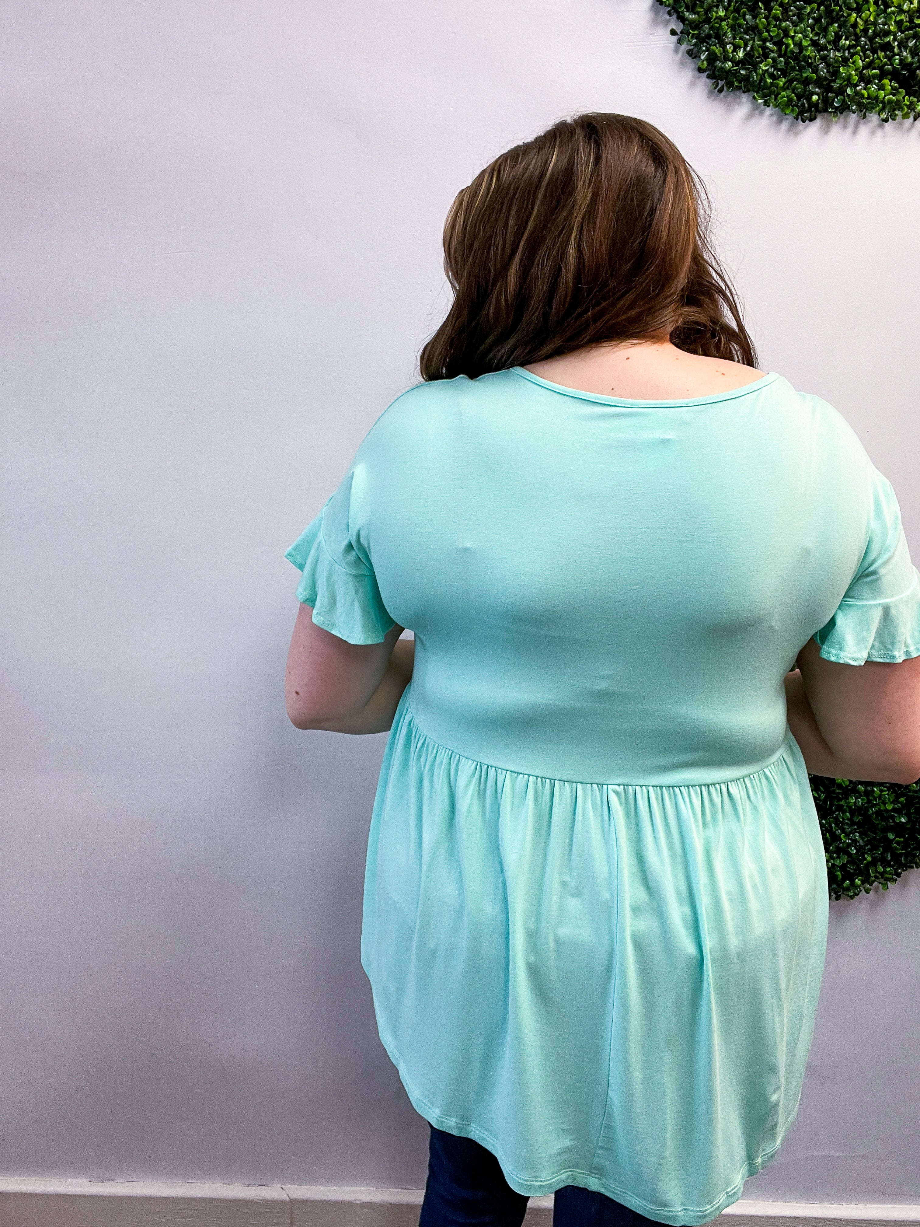 Simply Lovely Babydoll Top in Mint