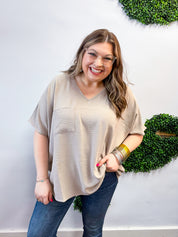 The Everyday Flow Air Flow Dolman Top - Light Mocha