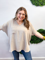 The Everyday Flow Air Flow Dolman Top - Light Mocha
