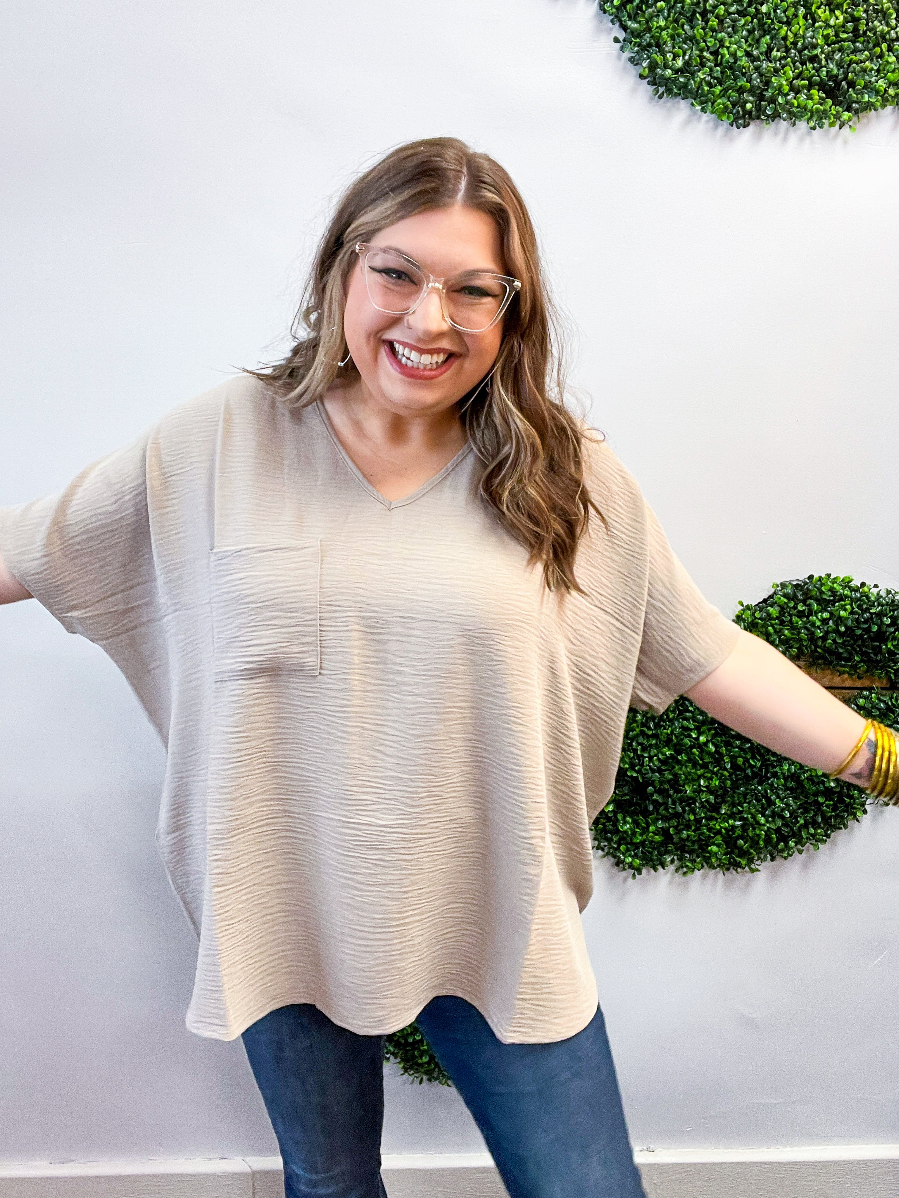 The Everyday Flow Air Flow Dolman Top - Light Mocha