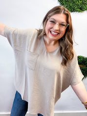 The Everyday Flow Air Flow Dolman Top - Light Mocha