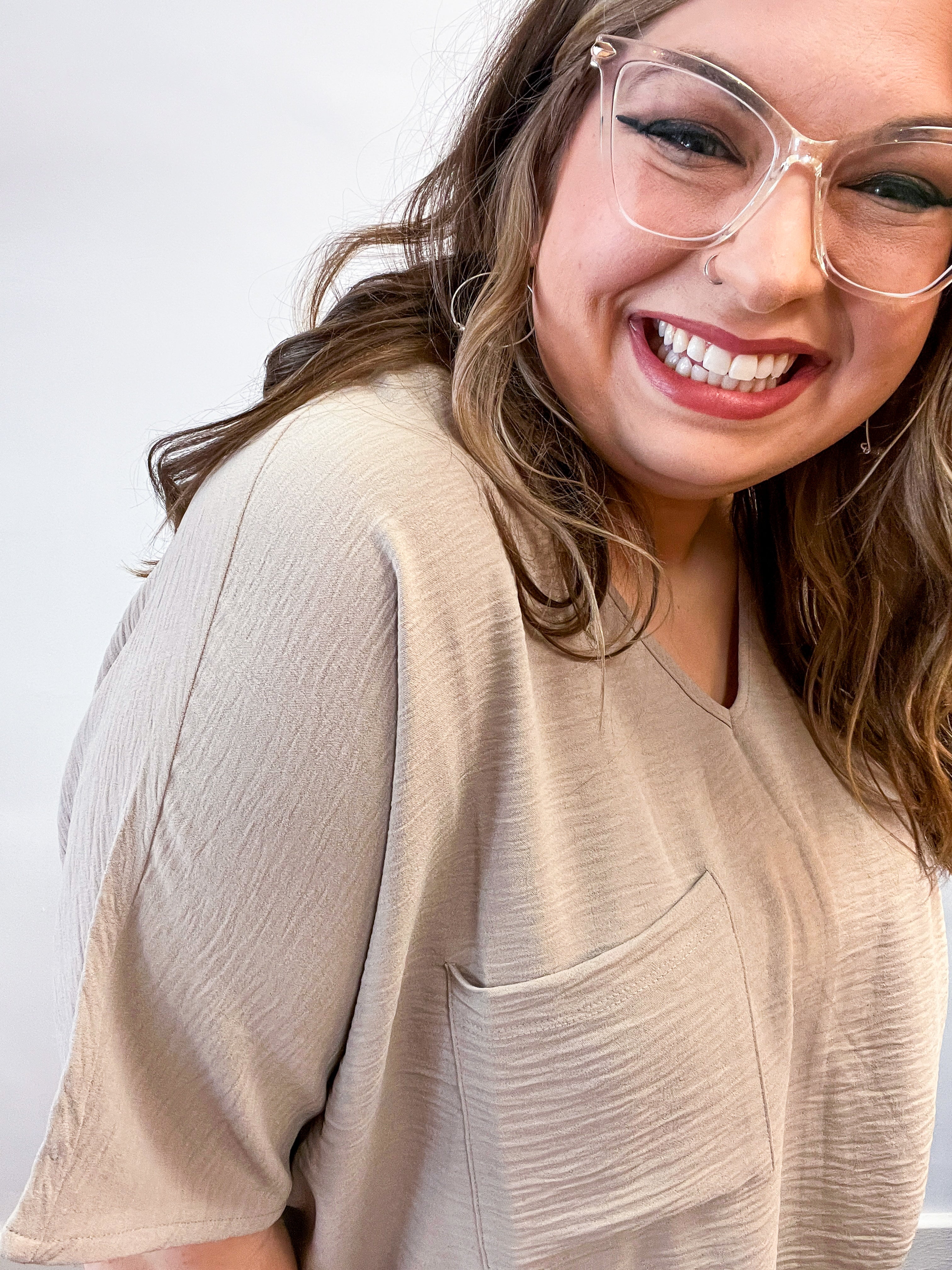 The Everyday Flow Air Flow Dolman Top - Light Mocha