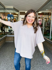 The Everyday Flow Air Flow Dolman Top - Light Mocha