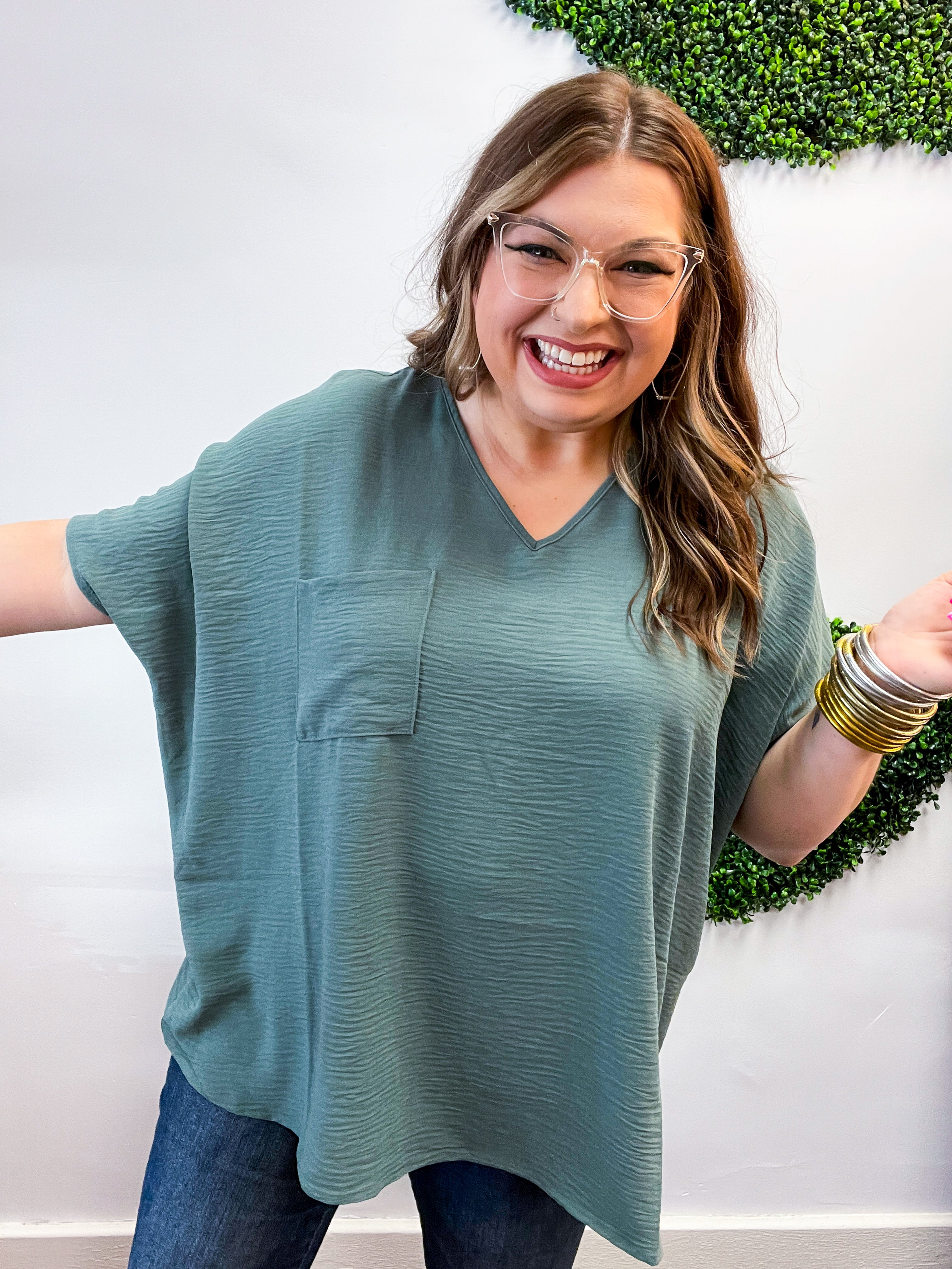 The Everyday Flow Air Flow Dolman Top - Jade