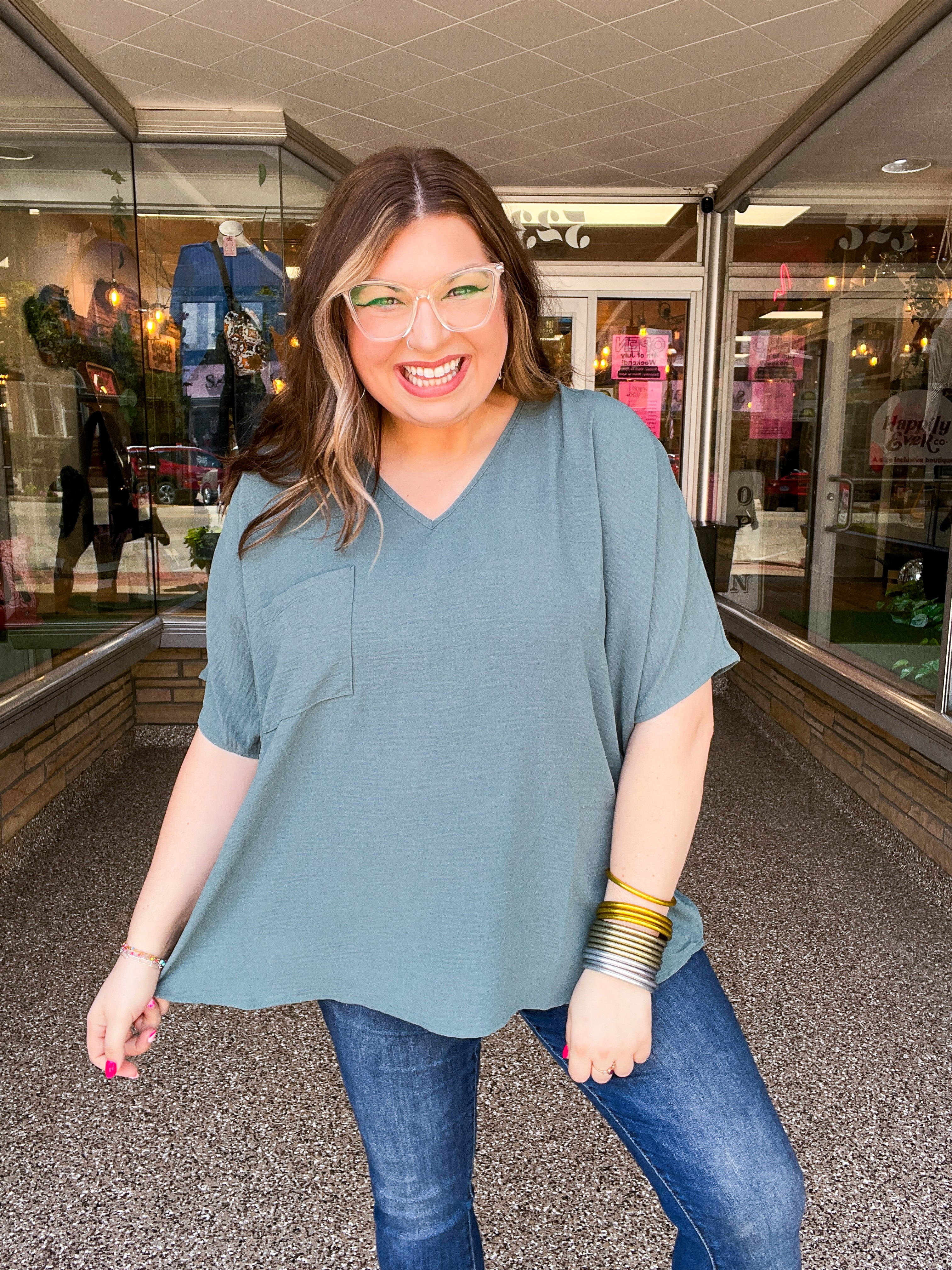 The Everyday Flow Air Flow Dolman Top - Jade