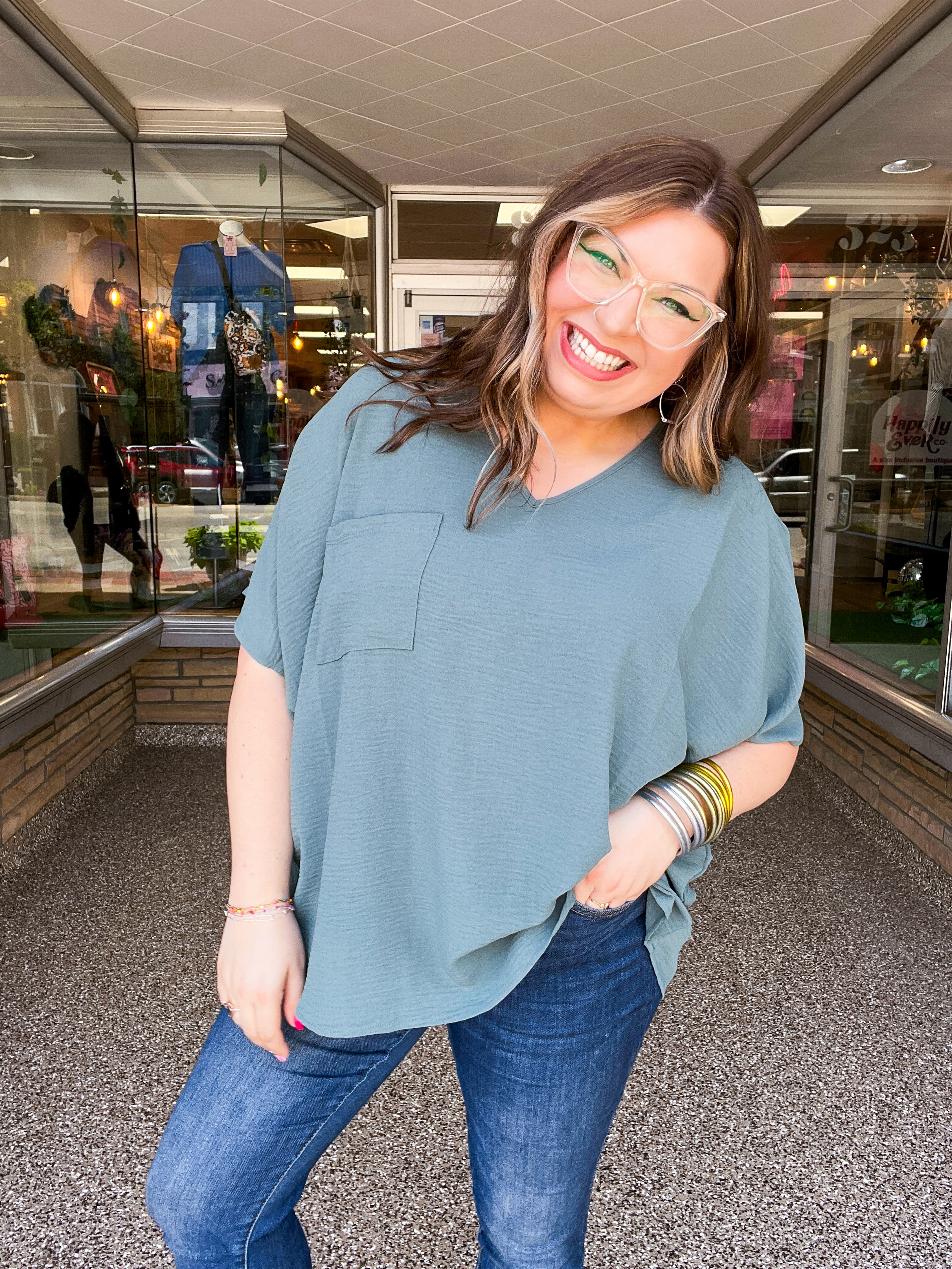 The Everyday Flow Air Flow Dolman Top - Jade