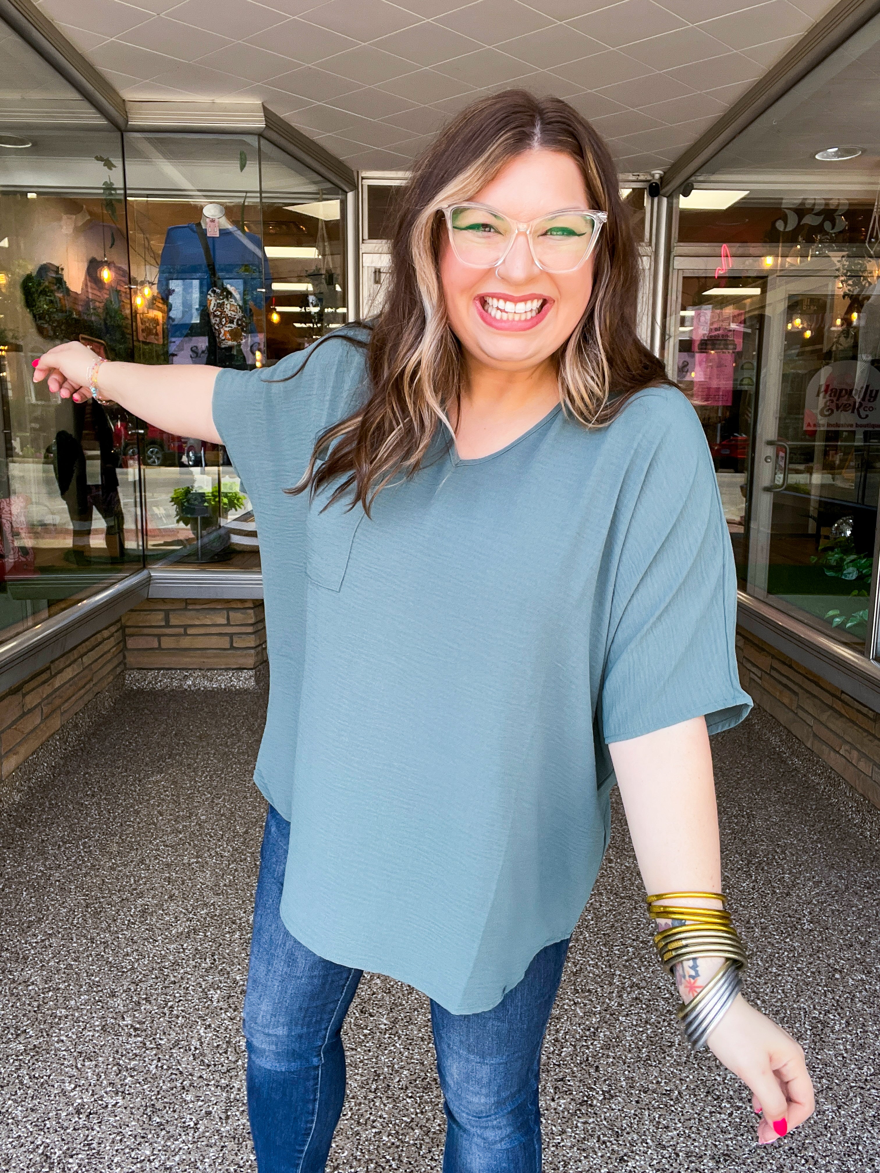 The Everyday Flow Air Flow Dolman Top - Jade