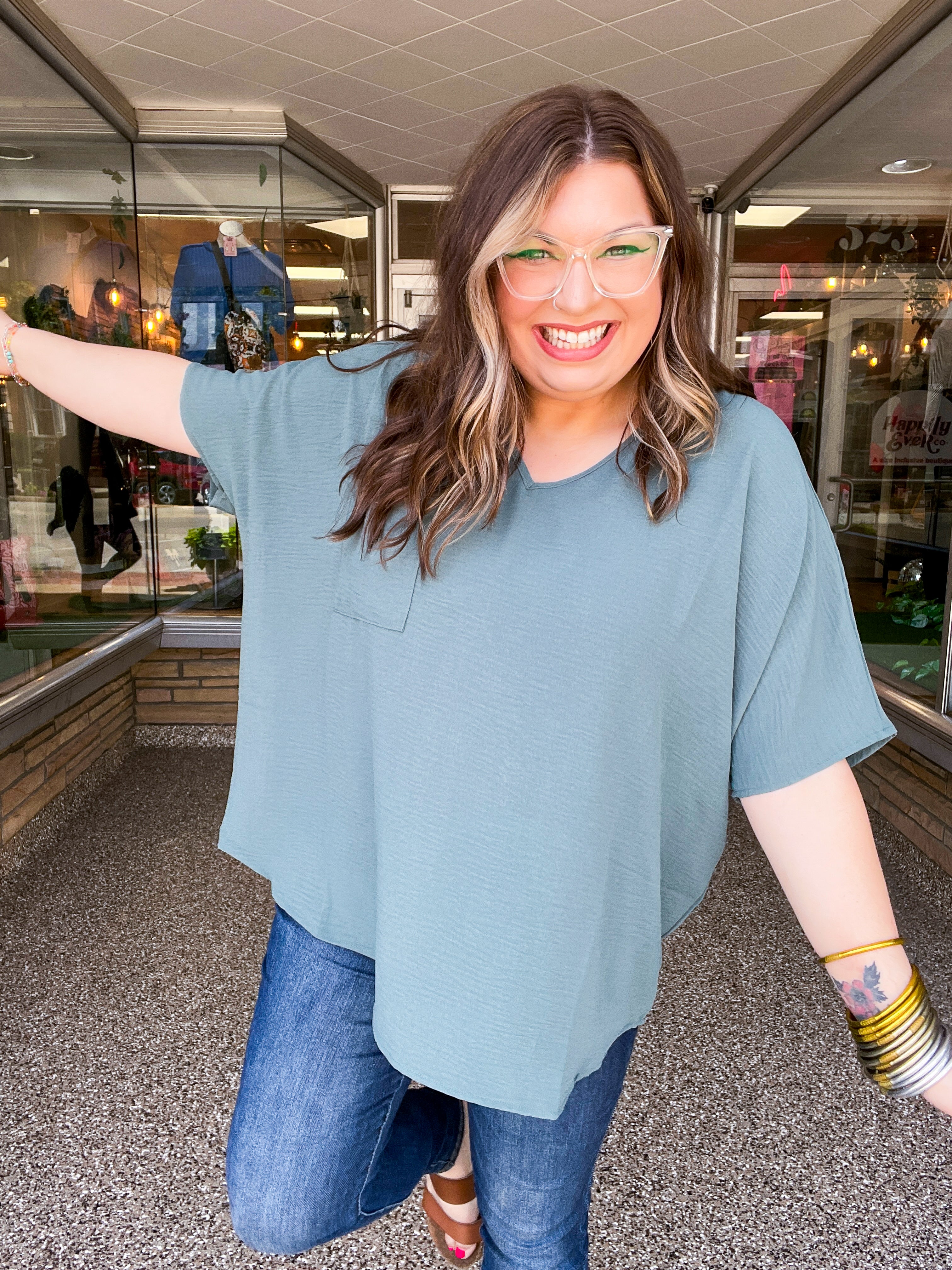 The Everyday Flow Air Flow Dolman Top - Jade