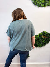 The Slouch Side Pocket Hacci Top - Jade