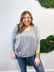 Spotted & Knotted Top in Grey
